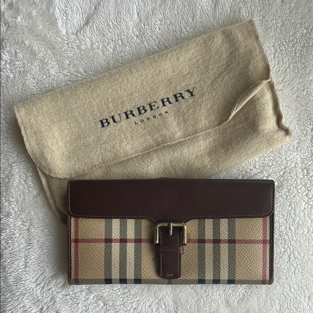 Burberry Brown Haymarket Plaid Wallet